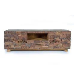 Wohnen Tv & Hifi-Möbel|Lowboards<Design TV-Lowboard aus Mangoholz rustikal - Lacid