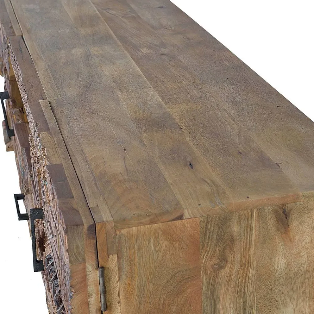 Wohnen Tv & Hifi-Möbel|Lowboards<Design TV-Lowboard aus Mangoholz rustikal - Lacid