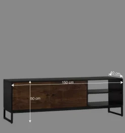 Wohnen Tv & Hifi-Möbel|Lowboards<Design TV-Lowboard aus Palisander und Mangoholz - Ondarroa