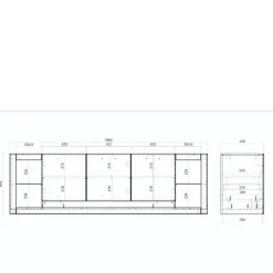 Wohnen Tv & Hifi-Möbel|Lowboards<Design TV-Lowboard mit vier offenen Fächern - Adejano