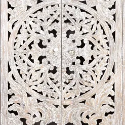 Wohnen Vitrinen<Design Vintageschrank in White Wash Mangoholz - Fudorus