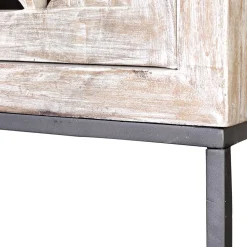 Wohnen Vitrinen<Design Vintageschrank in White Wash Mangoholz - Fudorus
