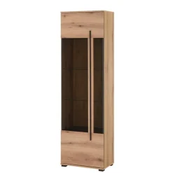 Wohnen Vitrinen<Design Vitrine in Holzoptik Eiche Natur - Brocus