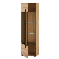 Wohnen Vitrinen<Design Vitrine in Holzoptik Eiche Natur - Brocus