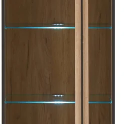 Wohnen Vitrinen<Design Vitrine in Holzoptik Eiche Natur - Brocus