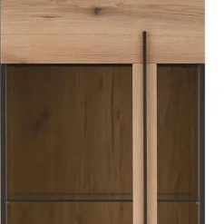 Wohnen Vitrinen<Design Vitrine in Holzoptik Eiche Natur - Brocus