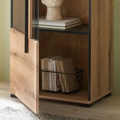 Wohnen Vitrinen<Design Vitrine in Holzoptik Eiche Natur - Brocus