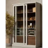 Wohnen Vitrinen<Design Vitrinenschrank mit Glas-Schiebetüren - Cretasa