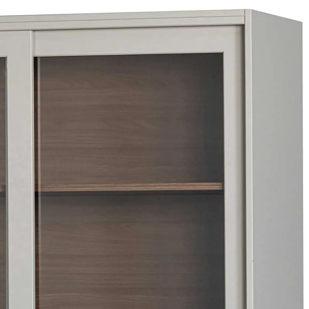 Wohnen Vitrinen<Design Vitrinenschrank mit Glas-Schiebetüren - Cretasa