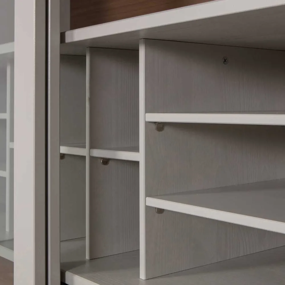 Wohnen Vitrinen<Design Vitrinenschrank mit Glas-Schiebetüren - Cretasa