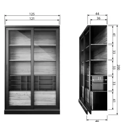 Wohnen Vitrinen<Design Vitrinenschrank mit Glas-Schiebetüren - Cretasa