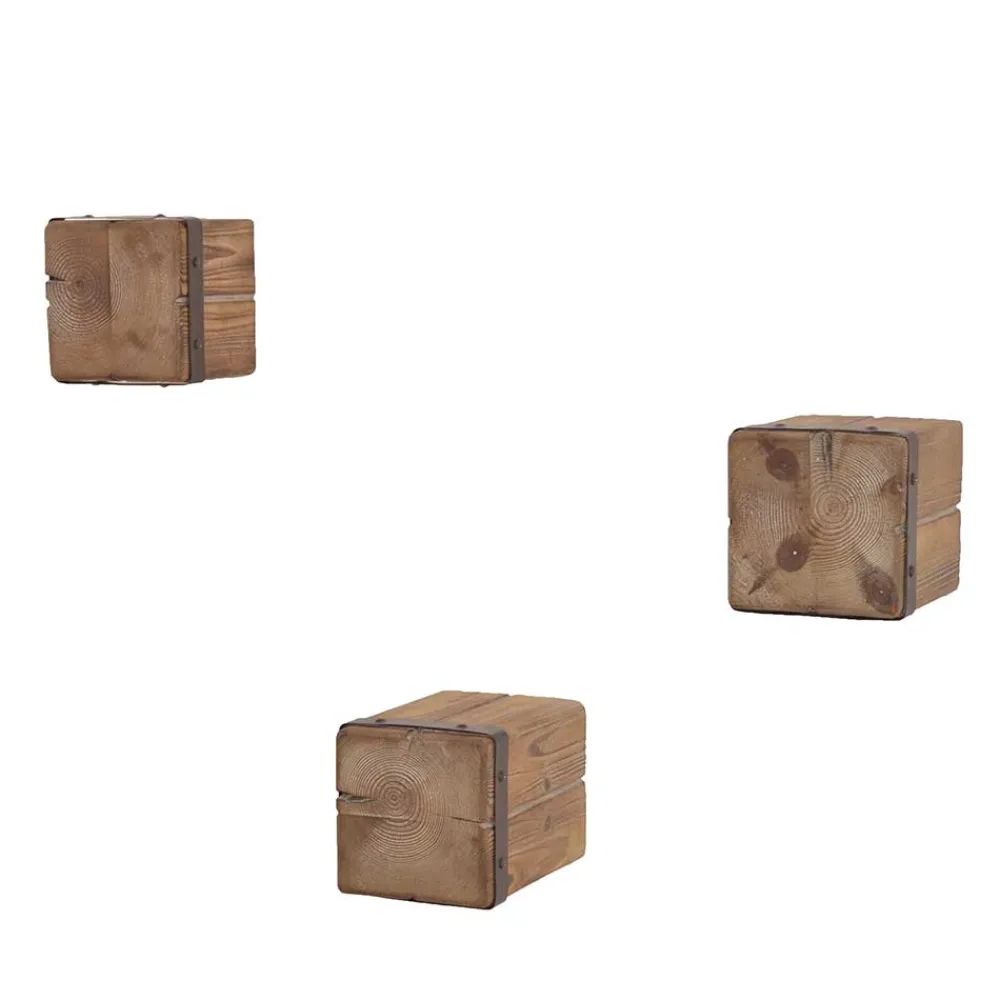Wohnen Regale<Design Wandablagen Set aus Tanne Natur - Indyron (dreiteilig)