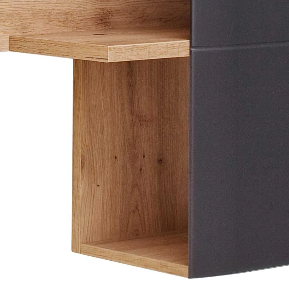 Wohnen Regale<Design Wandboard Regal in Eichefarben & Grau - Vecenda