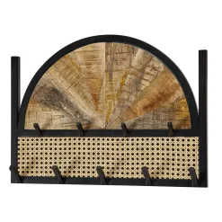 Wohnen Garderoben<Design Wandgarderobe mit Wiener Geflecht & Holz - Leiria