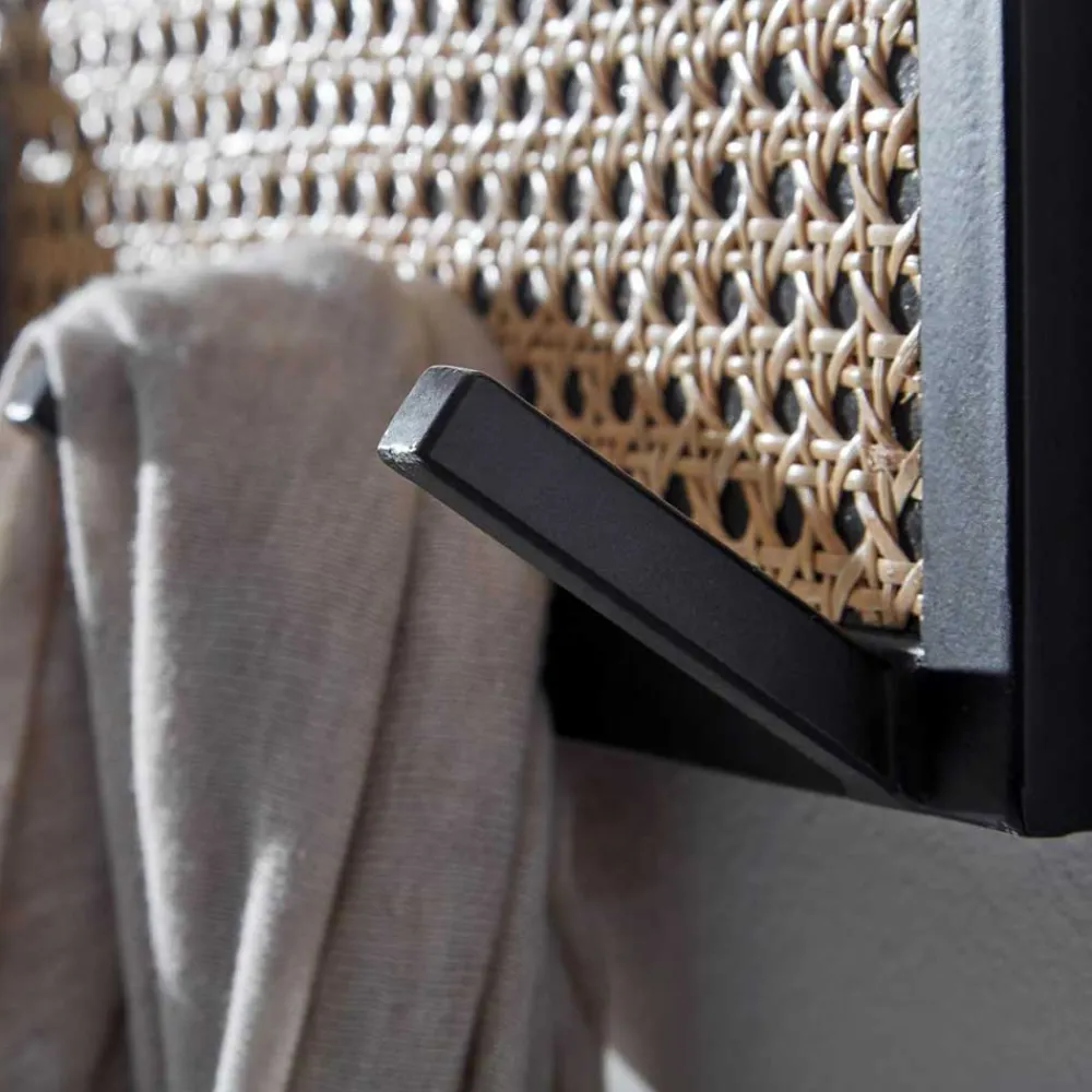 Wohnen Garderoben<Design Wandgarderobe mit Wiener Geflecht & Holz - Leiria