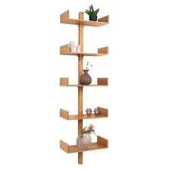 Wohnen Regale<Design Wandregal aus Bambus in Natur - Rasfera