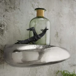 Wohnen Regale<Design Wandregal in Nickelfarben - Indrya