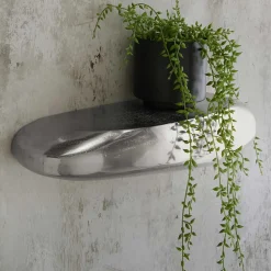 Wohnen Regale<Design Wandregal in Nickelfarben - Indrya