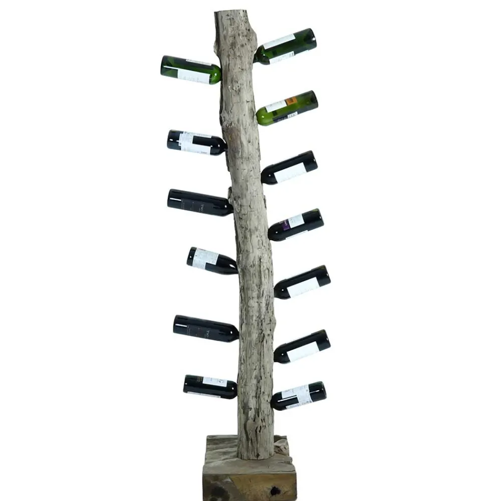 Wohnen Regale<Design Weinregal aus Holzstamm Teak massiv - Teako