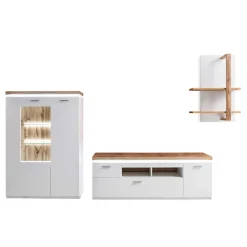 Wohnen Wohnwände<Design Wohnkombination mit Licht - Caldri (dreiteilig)