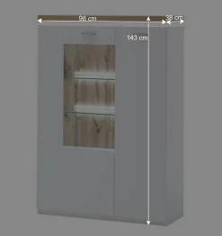 Wohnen Wohnwände<Design Wohnkombination mit Licht - Caldri (dreiteilig)
