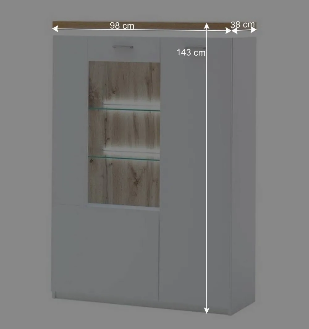 Wohnen Wohnwände<Design Wohnkombination mit Licht - Caldri (dreiteilig)