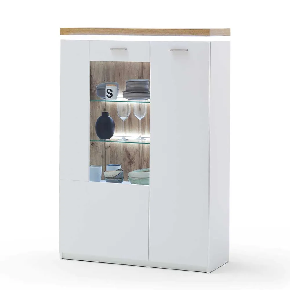 Wohnen Wohnwände<Design Wohnkombination mit Licht - Caldri (dreiteilig)