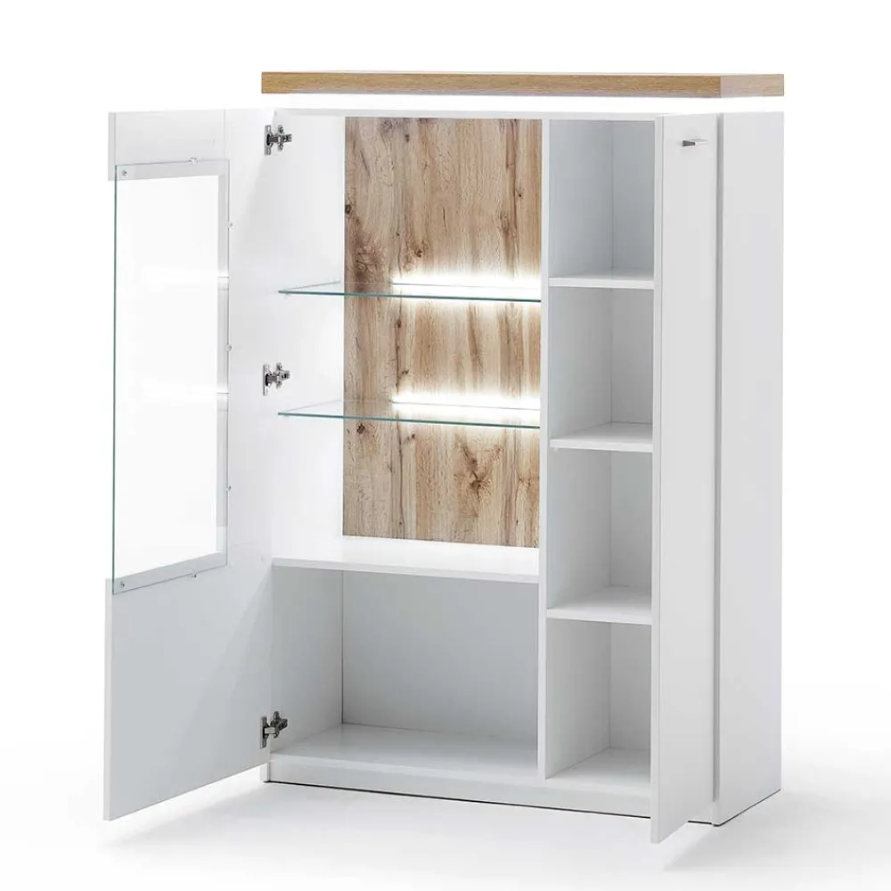 Wohnen Wohnwände<Design Wohnkombination mit Licht - Caldri (dreiteilig)