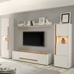 Wohnen Wohnwände<Design Wohnwand 270 cm breit - Nonessia (vierteilig)
