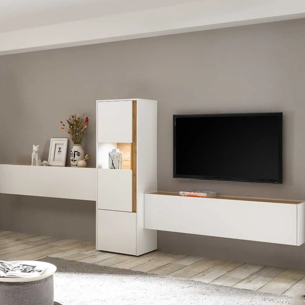Wohnen Wohnwände<Design Wohnwand 350 cm breit - Nonessia I (dreiteilig)