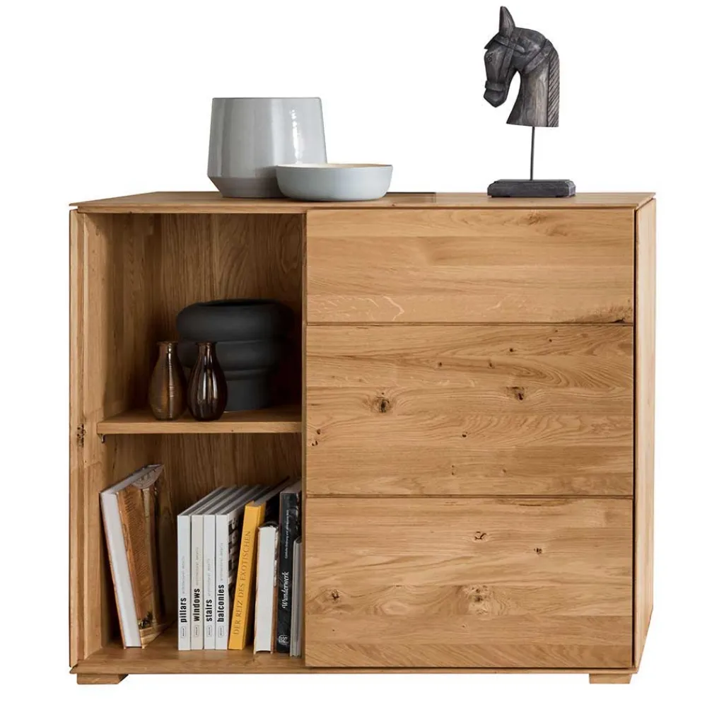 Wohnen Wohnwände<Design Wohnwand aus Massivholz - Sinta (dreiteilig)