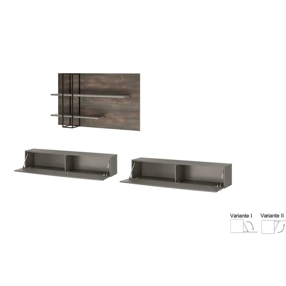 Wohnen Wohnwände<Design Wohnwand für die Wandmontage - Mundo (dreiteilig)
