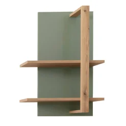 Wohnen Wohnwände<Design Wohnwand in Graugrün und Eiche - Kwin (dreiteilig)