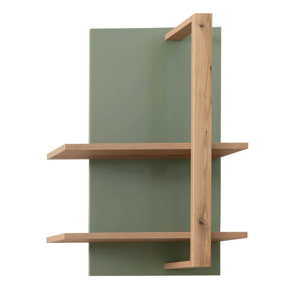 Wohnen Wohnwände<Design Wohnwand in Graugrün und Eiche - Kwin (dreiteilig)