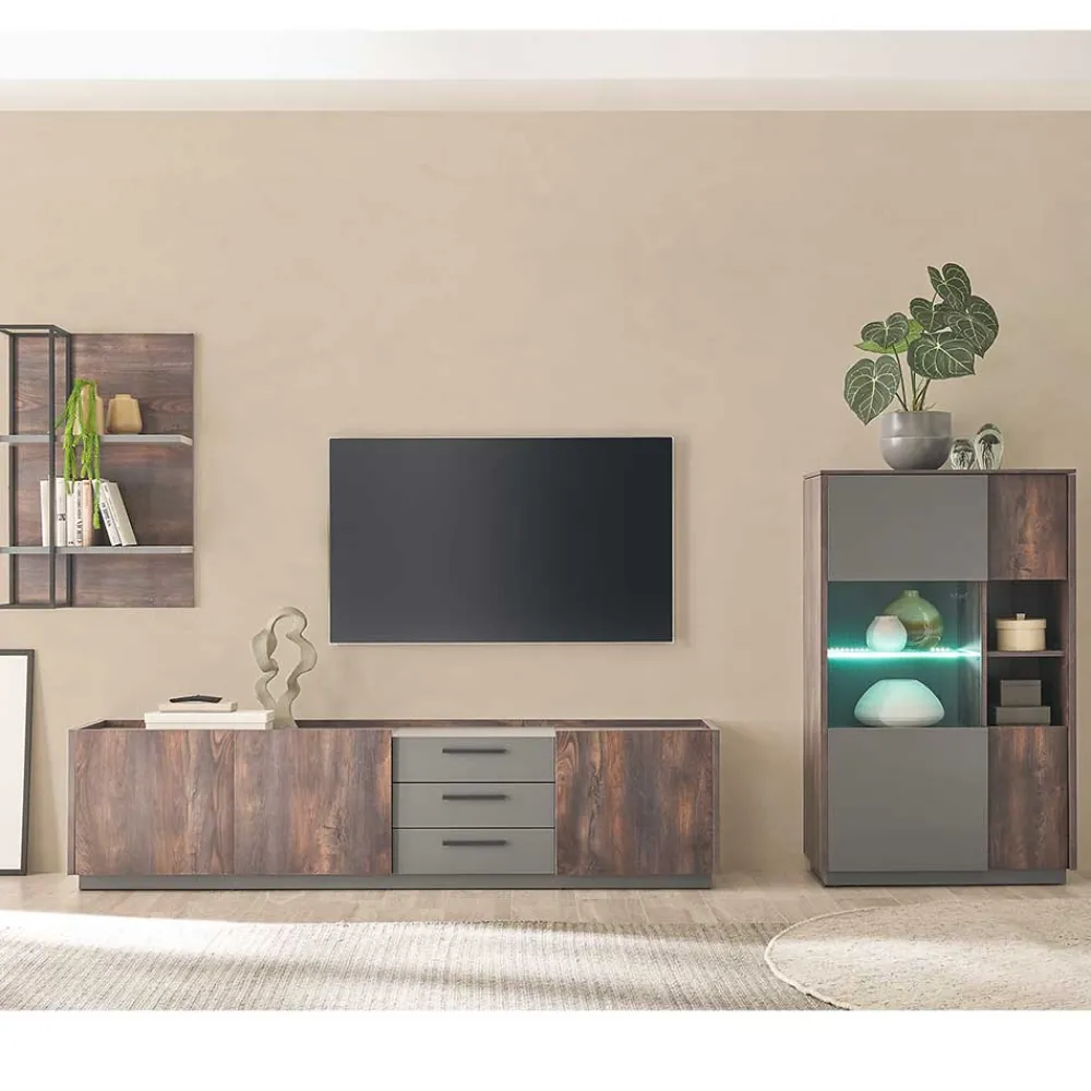 Wohnen Wohnwände<Design Wohnwand Kombi modern - Mundo (dreiteilig)