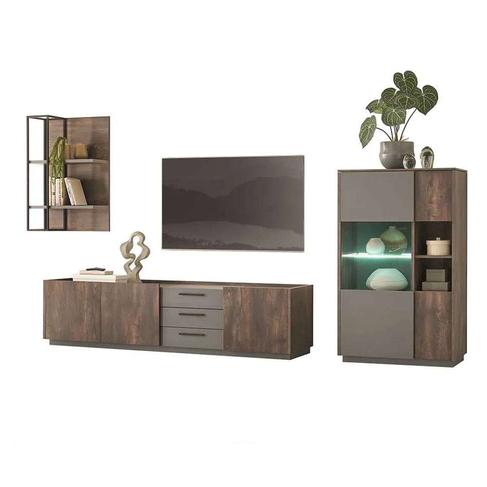 Wohnen Wohnwände<Design Wohnwand Kombi modern - Mundo (dreiteilig)