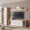 Wohnen Wohnwände<Design Wohnwand Set in Mattweiß - Adejano (dreiteilig)
