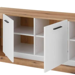 Wohnen Wohnwände<Design Wohnwand Set in Mattweiß - Adejano (dreiteilig)