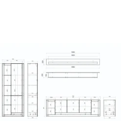 Wohnen Wohnwände<Design Wohnwand Set in Mattweiß - Adejano (dreiteilig)