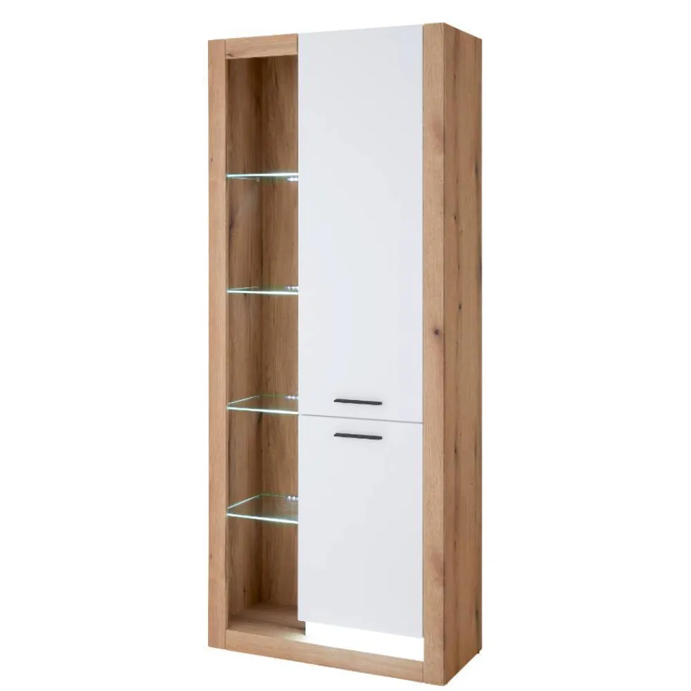 Wohnen Wohnwände<Design Wohnwand Set in Mattweiß - Adejano (dreiteilig)