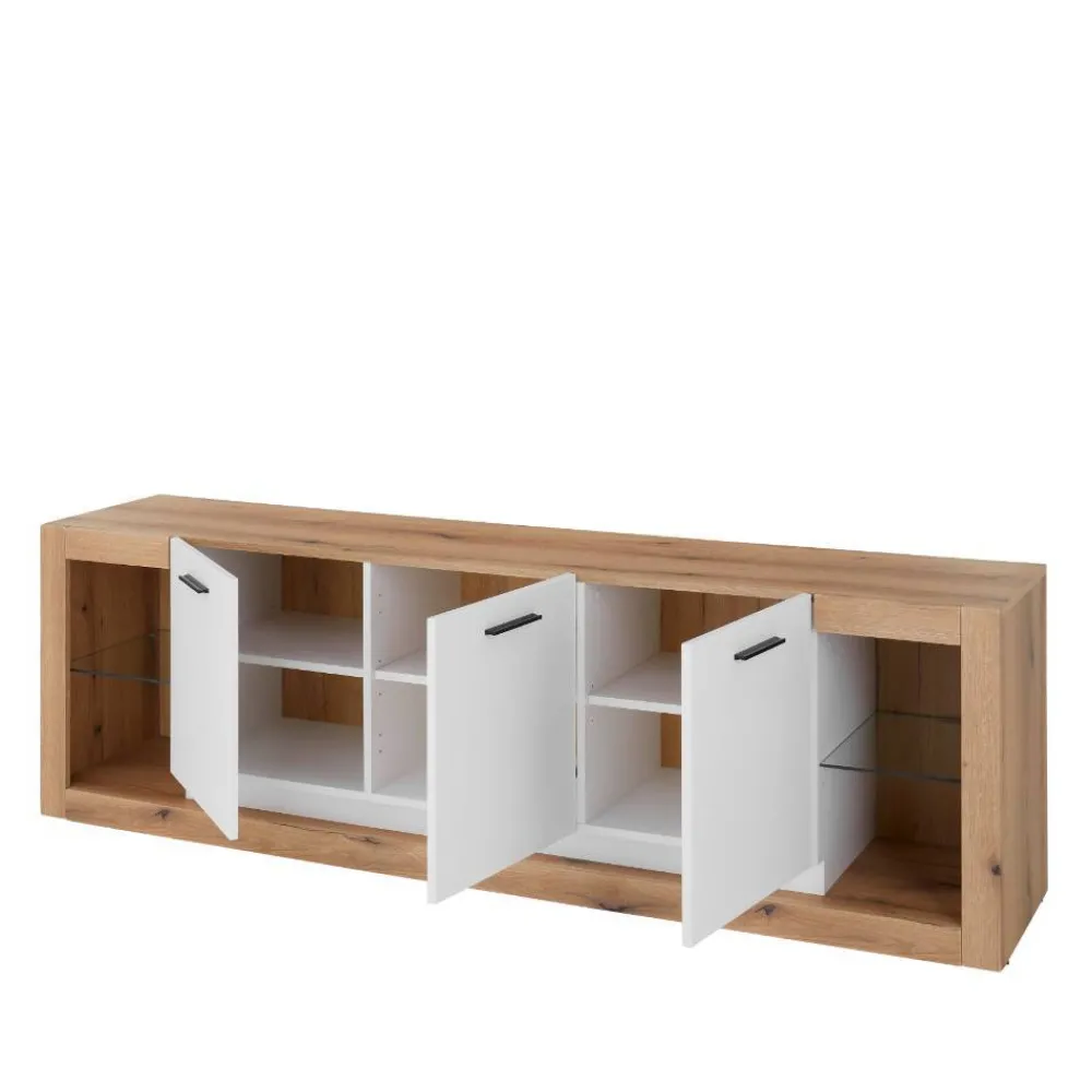 Wohnen Wohnwände<Design Wohnwand Set in Mattweiß - Adejano (dreiteilig)