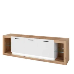 Wohnen Wohnwände<Design Wohnwand Set in Mattweiß - Adejano (dreiteilig)