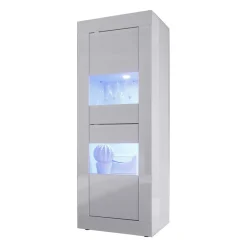 Wohnen Vitrinen<Design Wohnzimmer Vitrine in Hochglanz Weiß - Sogno