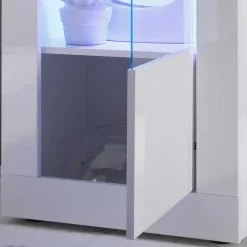 Wohnen Vitrinen<Design Wohnzimmer Vitrine in Hochglanz Weiß - Sogno