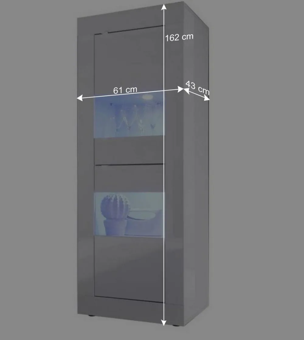 Wohnen Vitrinen<Design Wohnzimmer Vitrine in Hochglanz Weiß - Sogno