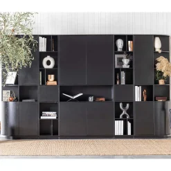 Wohnen Vitrinen|Schränke<Design Wohnzimmerschrank links abgerundet - Niwidus