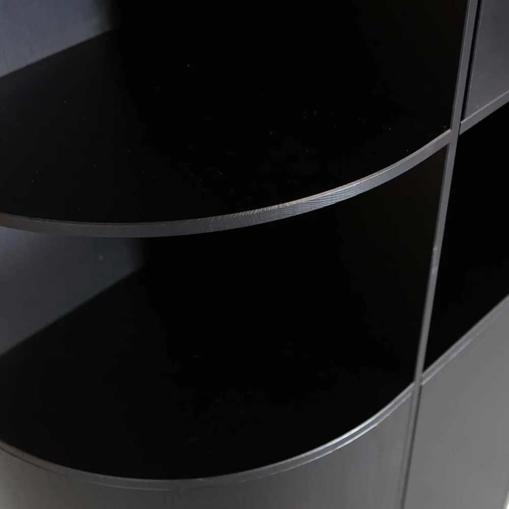 Wohnen Vitrinen|Schränke<Design Wohnzimmerschrank links abgerundet - Niwidus