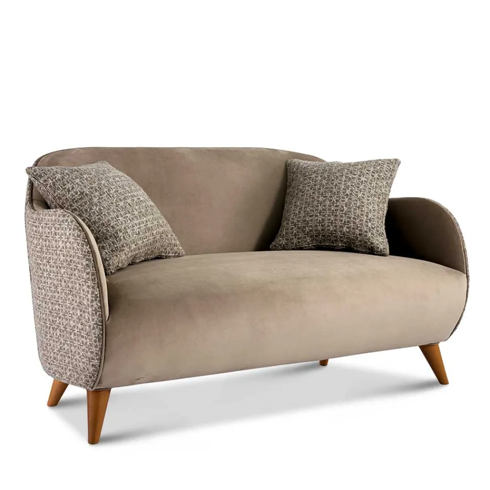 Wohnen Sofas<Design Zweisitzer in Beige und Hellbraun - Maria