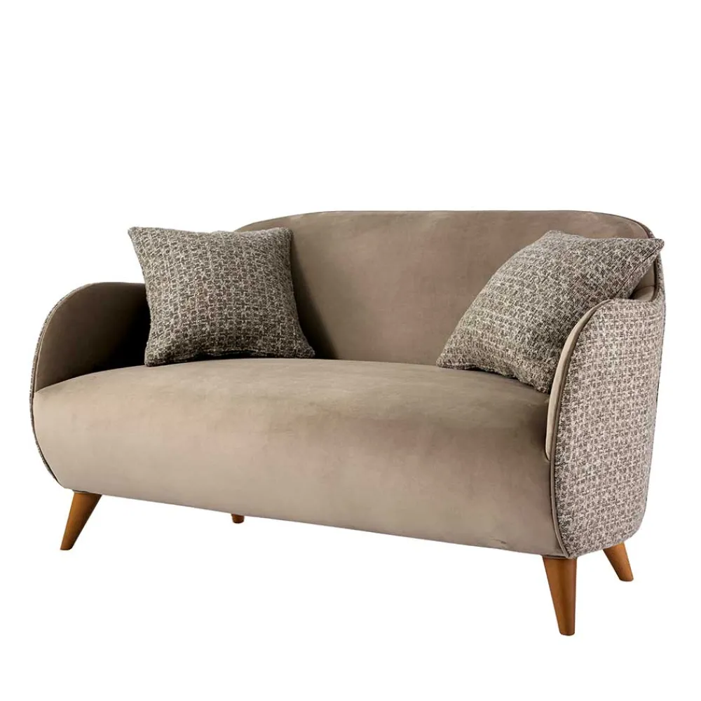 Wohnen Sofas<Design Zweisitzer in Beige und Hellbraun - Maria