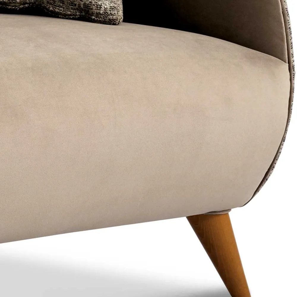 Wohnen Sofas<Design Zweisitzer in Beige und Hellbraun - Maria